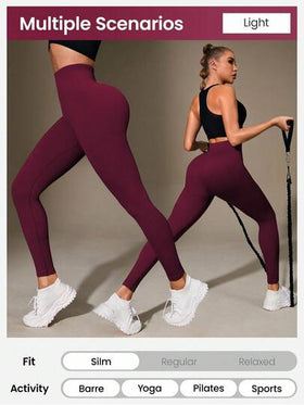 SHEIN Core Rhythm سروال ضيق بخصر عالٍ منسوج بدون غرز للنساء - لمسة سحابة ناعمة كالجلد الثاني، سريع الجفاف، قابل للتنفس، مطاطي من 4 اتجاهات مناسب للركض والدراجات والبلاك بول والتمارين والاستخدام اليومي، باللون الأسود
