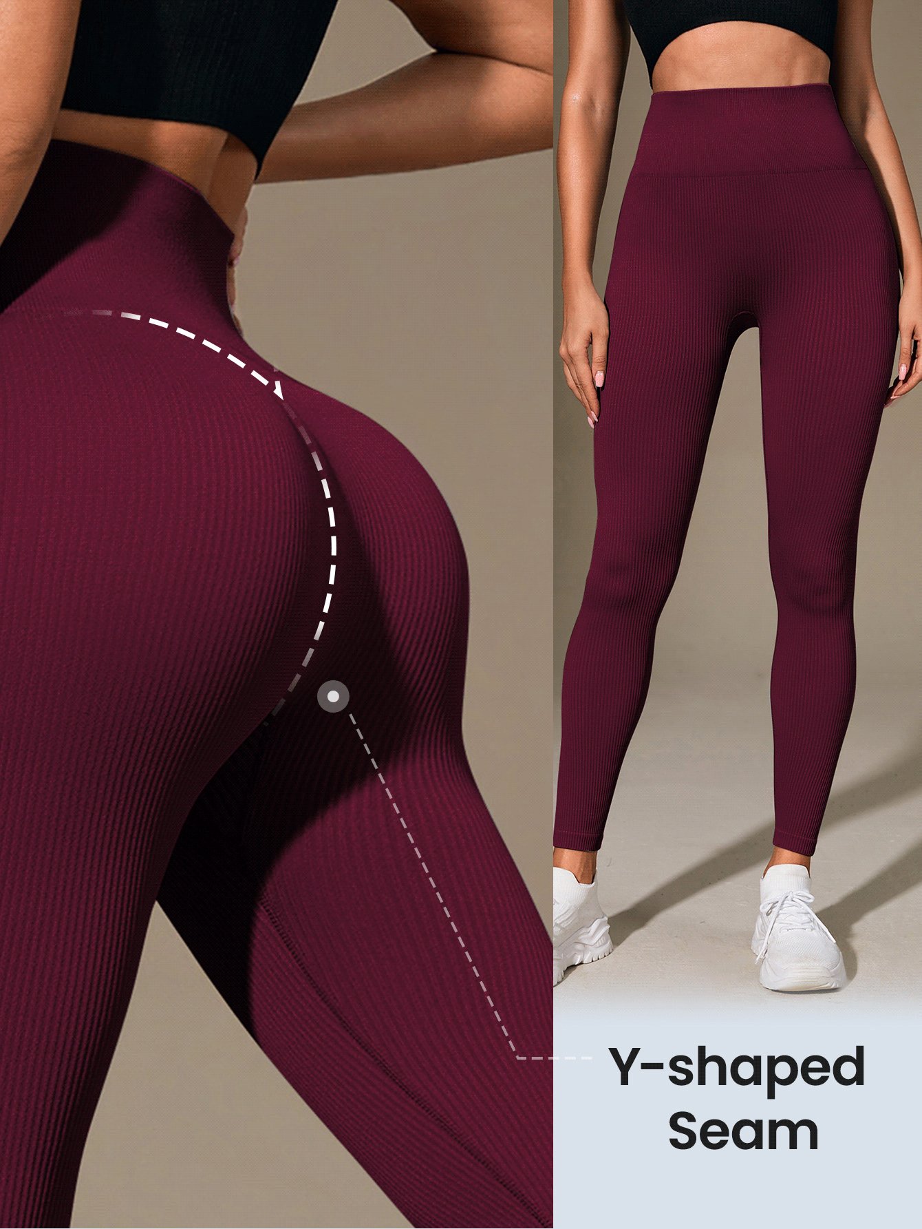 SHEIN Core Rhythm سروال ضيق بخصر عالٍ منسوج بدون غرز للنساء - لمسة سحابة ناعمة كالجلد الثاني، سريع الجفاف، قابل للتنفس، مطاطي من 4 اتجاهات مناسب للركض والدراجات والبلاك بول والتمارين والاستخدام اليومي، باللون الأسود