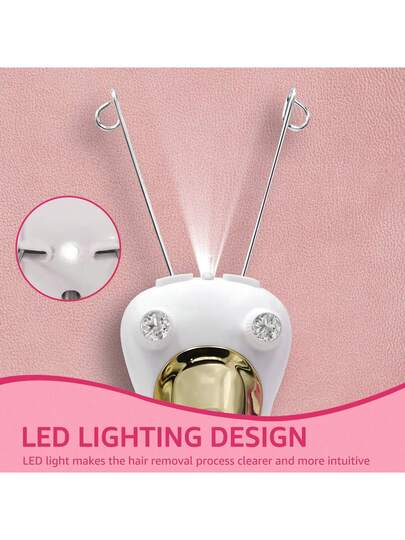 جهاز إزالة الشعر الكهربائي القابل للشحن عبر USB - ماكينة حلاقة الوجه بدون ألم للذقن والشفاه والذراع والساق، بطارية ليثيوم 500 مللي أمبير، ناعم وسلس، هدية عيد مثالية