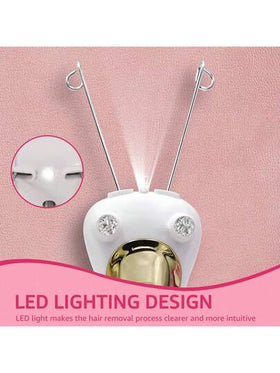 جهاز إزالة الشعر الكهربائي القابل للشحن عبر USB - ماكينة حلاقة الوجه بدون ألم للذقن والشفاه والذراع والساق، بطارية ليثيوم 500 مللي أمبير، ناعم وسلس، هدية عيد مثالية