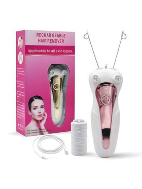 جهاز إزالة الشعر الكهربائي القابل للشحن عبر USB - ماكينة حلاقة الوجه بدون ألم للذقن والشفاه والذراع والساق، بطارية ليثيوم 500 مللي أمبير، ناعم وسلس، هدية عيد مثالية