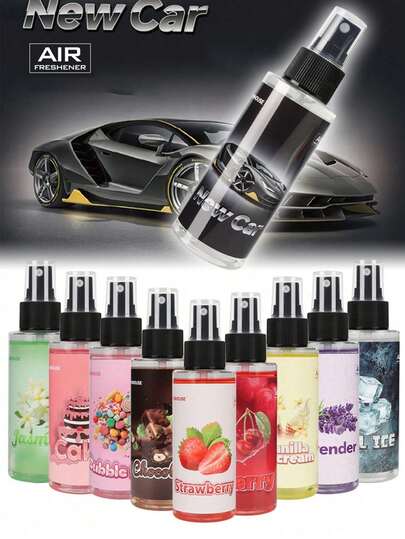 قطعة واحدة رذاذ عطر وُمنعّش للهواء 100مل/3.38 أونصة مع 10 روائح - مزيل روائح قوي ومستمر للمنزل والسيارة والملابس وغرف الحيوانات الأليفة | منعّش غرف محمول للحمام والمكتب والحفلات | هدية لعيد الأم والصديق والافتتاح (روائح الطعام/الفواكه/الأزهار)