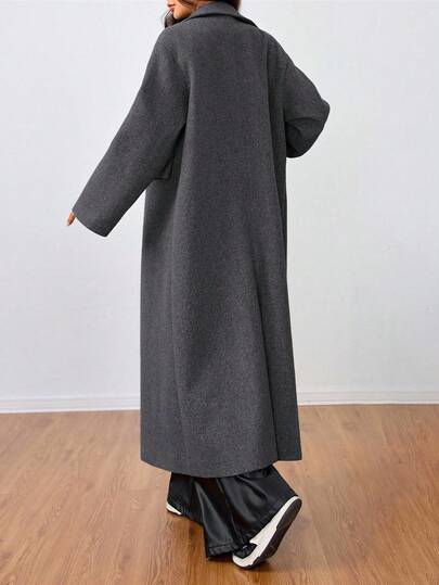 SHEIN Unity معطف طويل كاجوال بياقة