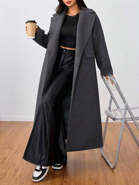 SHEIN Unity معطف طويل كاجوال بياقة