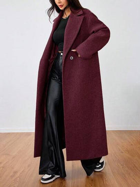SHEIN Unity معطف طويل كاجوال بياقة
