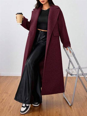 SHEIN Unity معطف طويل كاجوال بياقة