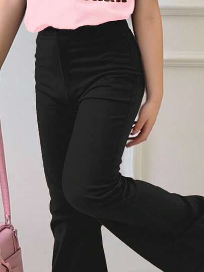 SHEIN Leap Crew مجموعة قميص كاجوال بأكمام قصيرة وبنطال واسع مطبوع بطبعة الكابيبارا لفتيات المراهقات، صيفي