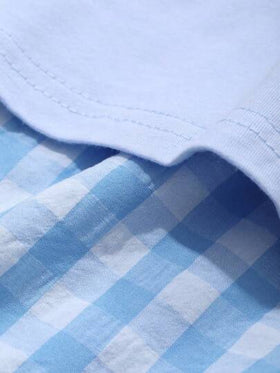 Dazy Kids مجموعة من قميص كنزة بأكمام قصيرة ذو لون أحادي وبنطال قطني مربع لأطفال الحضانة، ملابس كاجوال للربيع/الصيف، قطعتان رمضان
