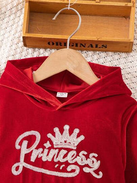 SHEIN Elladie kids مجموعة ملابس رياضية كاجوال مريحة للبنات بأكمام طويلة وقبعة، للخريف، 2 قطعة