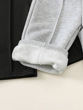SHEIN قطعتان من بناطيل واسعة الساق مع خصر مرن وسحاب للأطفال/الأولاد الصغار، متعددة الاستخدامات للمدرسة والمنزل والخروجات، موضة، مناسبة للربيع والخريف والشتاء