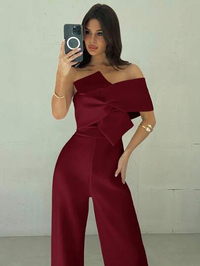 Firerie جمبسوت قصيرة أنيقة بتصميم ملتوي بدون أكمام للنساء، أبيض متواضع، كاجوال للعمل، للخروج، مناسبة لجميع المواسم