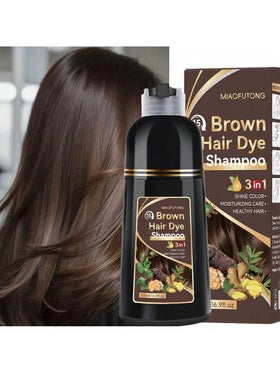 شامبو لون بني معالج 500 مل 3 في 1، مصنوع من مكونات لطيفة مثل الزنجبيل لترطيب الشعر وتغطية الشعر الأبيض والتجعد. إنه شامبو لون معالج سريع المفعول، وصبغة دائمة متعددة الاستخدامات، وصبغة شبه دائمة. مناسب لجميع أنواع الشعر.