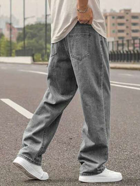 1pc Men's Straight Regular Fit Light Blue Casual Comfortable Denim Jeans, Suitable For Urban Walking And Outdoor Activities, Spring/Summer