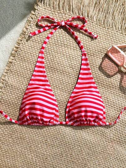 Swim Mod 1 قطعة ملابس علوية بكيني مخطط للنساء