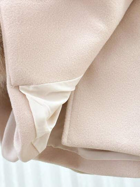 SHEIN معطف صوفي بلون أحادي للفتيات مع طوق من فرو اصطناعي، ملابس خريفية وشتوية للنساء