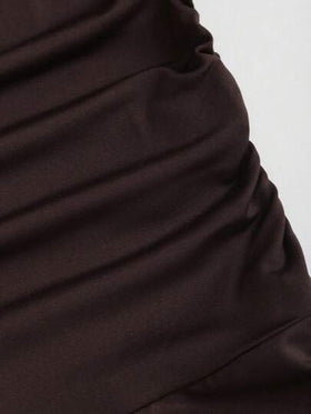 Sweetra جمبسوت طويلة الأكمام للنساء بلون أحادي مزينة بإبزيم معدني، خريف/شتاء