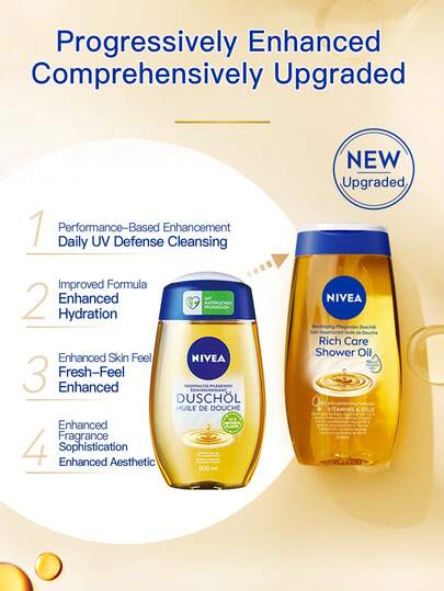 NIVEA زيت استحمام الجسم نيفيا، حماية من الشمس، تنظيف، جل استحمام، مرطب