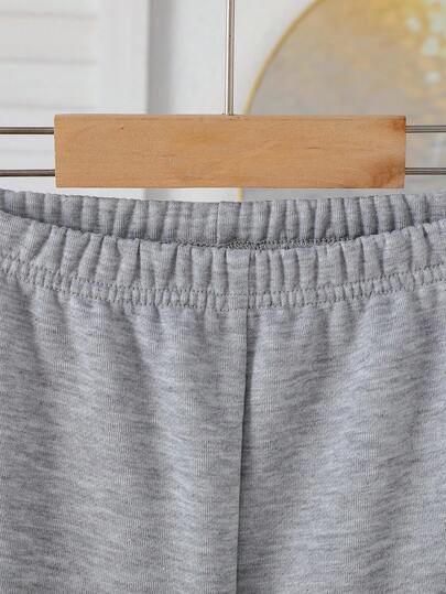Elladie kids مجموعة من قطعتين للفتيات الصغيرات، بلوزة بياقة طاقم وأكمام طويلة باللون الوردي مزينة بفيونكة ثلاثية الأبعاد وبنطلون جوجر بخصر مطاطي، ملابس رياضية كاجوال للربيع/الخريف