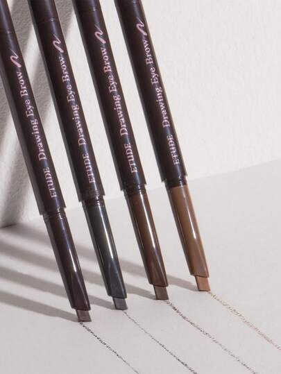 ETUDE قلم حواجب 2 قطعة 0.25 جرام/0.01 أونصة #1 بني داكن، لون دائم، مكياج حواجب طبيعي ناعم للاستخدام اليومي، مستحضرات تجميل كورية، طقم هدايا