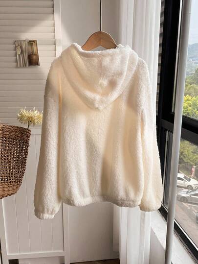 SHEIN معطف بناتي، رياضي كاجوال، قماش فرائي أحادي اللون + زخرفة شارة رياضية، طول قصير أكمام طويلة جاكيت هودي خارجية، يُرتدى مع تي شيرت، جاكيت، بنطلون، بنطلون رياضي، ملابس شتوية للأطفال