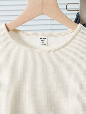 Sparklyn مجموعة 2 قطعة للبنت المراهقة: توب بأكمام طويلة برقبة مستديرة بحاشية زهرية على شكل V و بنطال جينز بتريم أزهار على الساق مستقيمة ملابس كاجوال