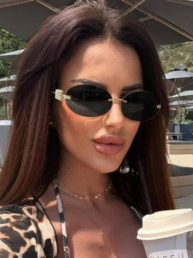 زوج نظارات بإطار بيضاوي عتيق عصري، نظارات نسائية متعددة الاستخدامات مناسبة للسفر والعطلات والاستخدام اليومي وإكسسوارات الشاطئ