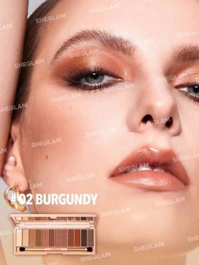 SHEGLAM لوحة ظلال العيون غير اللامعة بورغوندي 12 لونًا، ظلال عيون لامعة معدنية لؤلؤية ناعمة وناعمة ذات صبغة عالية، مستحضرات تجميل العيون، ظلال عيون لحفلات عيد الميلاد السوداء علامة تجارية جمال مكياج ميكب مستحضرات تجميل للنساء الفتيات مثالي لفصل الشتاء الر