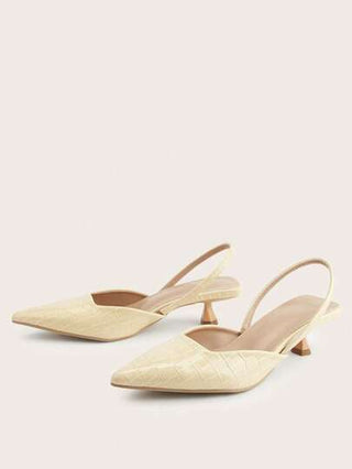 أحذية كعب قطة ذات ملمس حجري للنساء، كعب عالي أنيق بأصبع مدبب، كعب عالي عصري بحزام الكاحل وأصبع مفتوح (قطع عشوائي)