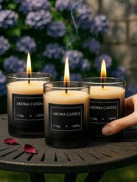 شموع معطرة بشمع الصويا الطبيعي 150 جرام | عطر منزلي دائم للاسترخاء والهدايا | هدايا زجاجية للعلاج بالروائح للنساء، ديكورات عيد الميلاد والزفاف.