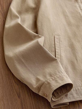 Manfinity Unisex جاكيت كاجوال للرجال بياقة ملونة وسحاب طويل الأكمام، مناسب للربيع والخريف، للموسم البارد، أزواج