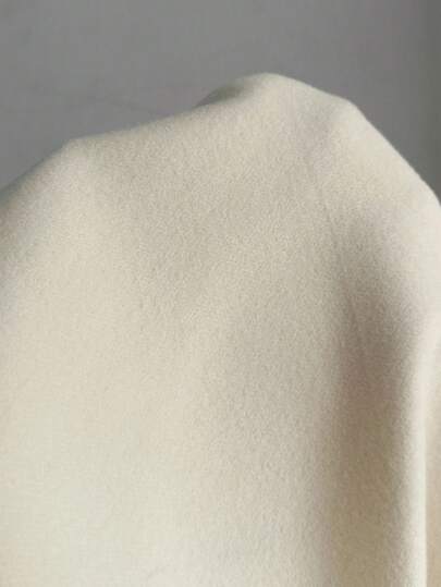 SHEIN Unity معطف صوفي بيج، أنيق على الطراز البريطاني الأوروبي والأمريكي الراقي، تصميم كوري عصري، جاكيت صوفي طويل للنساء للخريف/الشتاء