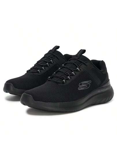 Skechers أحذية رياضية كاجوال للرجال بنمط ربطة الحذاء، أحذية رياضية خفيفة الوزن مريحة للاستخدام اليومي والرياضة الخارجية 232673-BBK
