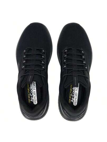 Skechers أحذية رياضية كاجوال للرجال بنمط ربطة الحذاء، أحذية رياضية خفيفة الوزن مريحة للاستخدام اليومي والرياضة الخارجية 232673-BBK