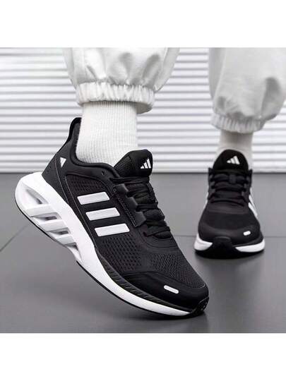 Adidas حذاء أديداس كاجوال للجنسين، مجموعة جديدة 2025، جزء علوي شبكي، مريح، خفيف الوزن، ممتص للصدمات، حذاء رياضي، حذاء للجري.