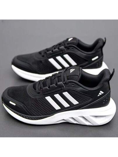 Adidas حذاء أديداس كاجوال للجنسين، مجموعة جديدة 2025، جزء علوي شبكي، مريح، خفيف الوزن، ممتص للصدمات، حذاء رياضي، حذاء للجري.