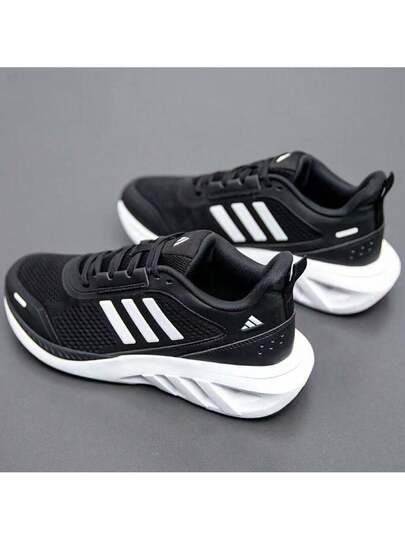 Adidas حذاء أديداس كاجوال للجنسين، مجموعة جديدة 2025، جزء علوي شبكي، مريح، خفيف الوزن، ممتص للصدمات، حذاء رياضي، حذاء للجري.
