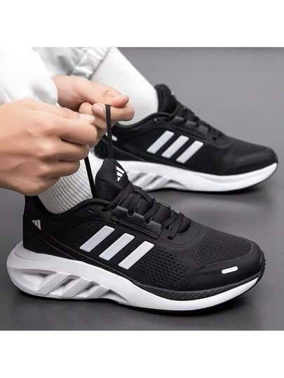 Adidas حذاء أديداس كاجوال للجنسين، مجموعة جديدة 2025، جزء علوي شبكي، مريح، خفيف الوزن، ممتص للصدمات، حذاء رياضي، حذاء للجري.
