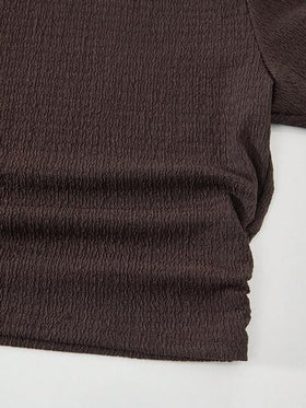 SHEIN Sparklyn مجموعة من قطعتين: تي شيرت قصيرة الأكمام بياقة مندرين من قماش مزخرف + بنطلون طويل كاجوال للمراهقات