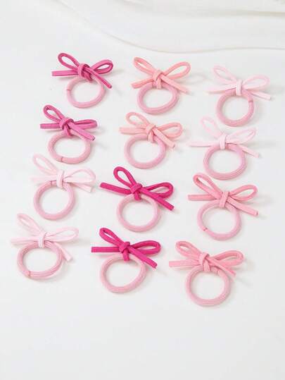 10 قطعة/مجموعة شرائط وردية فيونكة للبنات/السيدات، بحجم صغير بسيط، بتصميم أميرة جميل، متعددة الاستخدامات، لطيفة على الشعر، ربطات شعر مرنة ومتينة، مناسبة للاستخدام اليومي