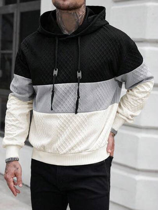 Manfinity CasualCool معطف هودي مع حزام ، ملابس خارجية للرجال في الخريف ، ملابس رجالية لخريف 2025 ، هودي أساسي للرجال للخارج ، قماش بنسيج هرنسي ، تصميم بسحاب ، هدية مثالية للحبيب/الزوج ، ألوان كتل باللون الأسود والرمادي والمشمش