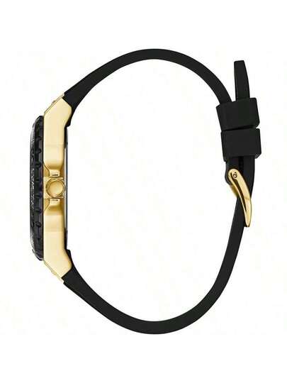 Guess ساعة نسائية كوارتز من غيس لايملايت W1053L1، قطر 39 مم، قرص أزرق، حالة ذهبية وردية، سوار سيليكون أزرق، شاشة التاريخ واليوم (24 ساعة)، مقاومة للماء 30 متر، موضة كاجوال W1053L2 W1053L3 W1053L5 W1053L6 W1053L7 W0775L5 GW0431L1