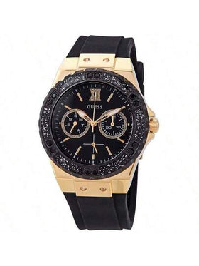Guess ساعة نسائية كوارتز من غيس لايملايت W1053L1، قطر 39 مم، قرص أزرق، حالة ذهبية وردية، سوار سيليكون أزرق، شاشة التاريخ واليوم (24 ساعة)، مقاومة للماء 30 متر، موضة كاجوال W1053L2 W1053L3 W1053L5 W1053L6 W1053L7 W0775L5 GW0431L1