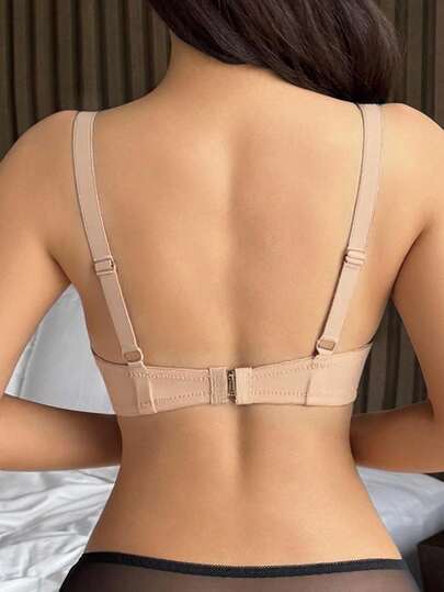 DAZY صدرية نسائية بألوان سادة مع تطريز دانتيل، بحشو بسيط وأربطة قابلة للتعديل