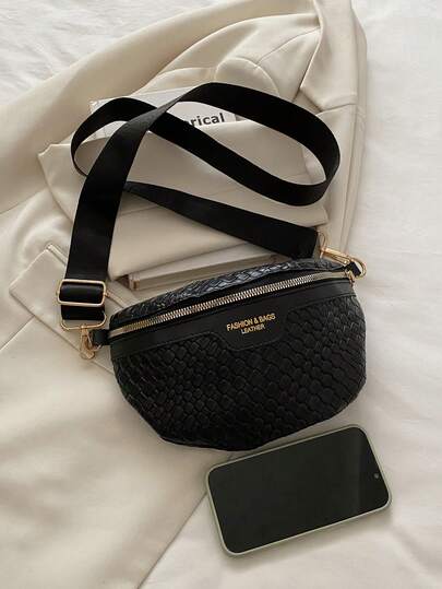 حقيبة خصر من جلد البولي يوريثان بلون واحد، حقيبة صدر بطراز رجعي، حقيبة تحت الذراع، حقيبة كاجوال جديدة للربيع/الصيف ذات كتف واحد وحقيبة متعددة الاستخدامات بتصميم بسيط
