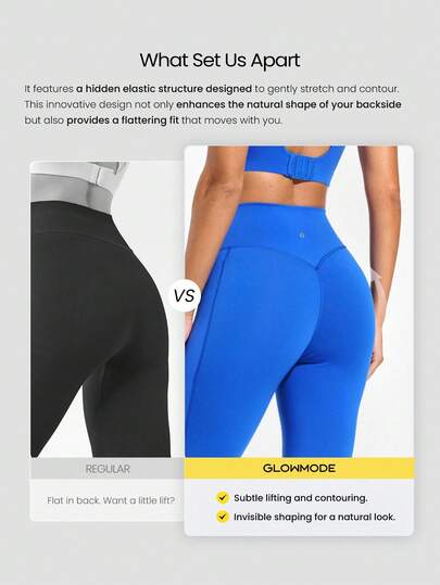 GLOWMODE سروال رياضي مرتفع الخصر مزود بتقنية Powersculpt™-Air Sculpt Flex لامتصاص العرق وإحساس بالبرودة، رافع للأرداف، مناسب للتمارين الرياضية الشاقة والجري