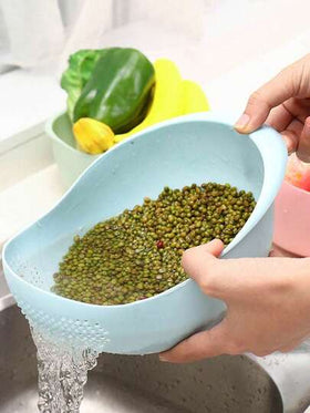 غربال غسيل الأرز، أداة غسل الأرز، سلة تصريف الخضروات والفواكه المنزلية، منخل غسل الأرز بشبكة دقيقة، وعاء غسل الأرز البلاستيكي
