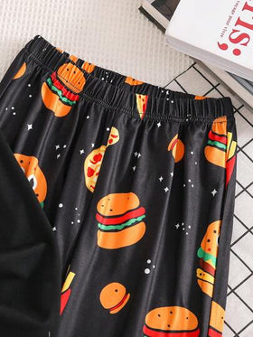 مجموعة من قطعتين لملابس أطفال صغار، تتكون من ملابس علوية كم طويل بطبعة برغر وبطاطس مطبوعة مع بنطلون كاجوال مطبوع، مصنوعة من قماش ناعم، مناسبة للارتداء اليومي في الربيع والخريف والشتاء، وهي أيضًا هدية مفكرة للأطفال.