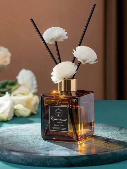 1 قطعة، معطر هواء سعة 50 مل مع 5 عيدان عطرية، مناسب لتعطير الحمام والغرف والمنزل، زجاجة زجاجية بشكل مستطيل، خالي من الريش، عطر طويل الأمد من الزيوت العطرية، مثالي للقضاء على الروائح الكريهة، هدية عيد الحب، العلاج بالعطور، موزع العطور، معطر المنزل
