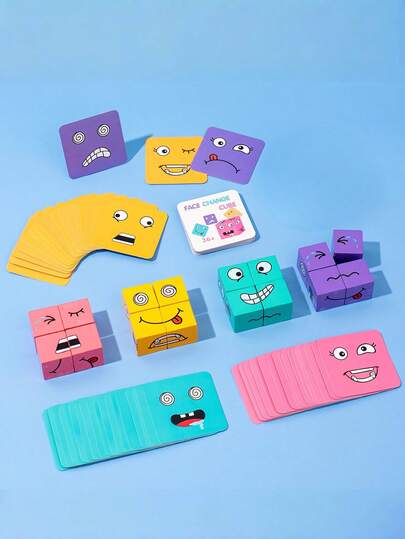 كتل تعبيرات الوجه الخشبية، لعبة مطابقة أنماط التعبيرات، منافسة كتل الوجه، لعبة مطابقة الحروف، كتل الألغاز الحروفية الخشبية، ألغاز عقلية، ألعاب تخفيف الضغط، هدية مثالية لتجمعات العائلة والسفر
