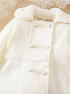 Emery Rose Kids Emery Rose Kids جاكيت مقنعة بيضاء جميلة للفتاة الصغيرة، طقم قفازات، متعددة الاستخدامات للخريف/الشتاء